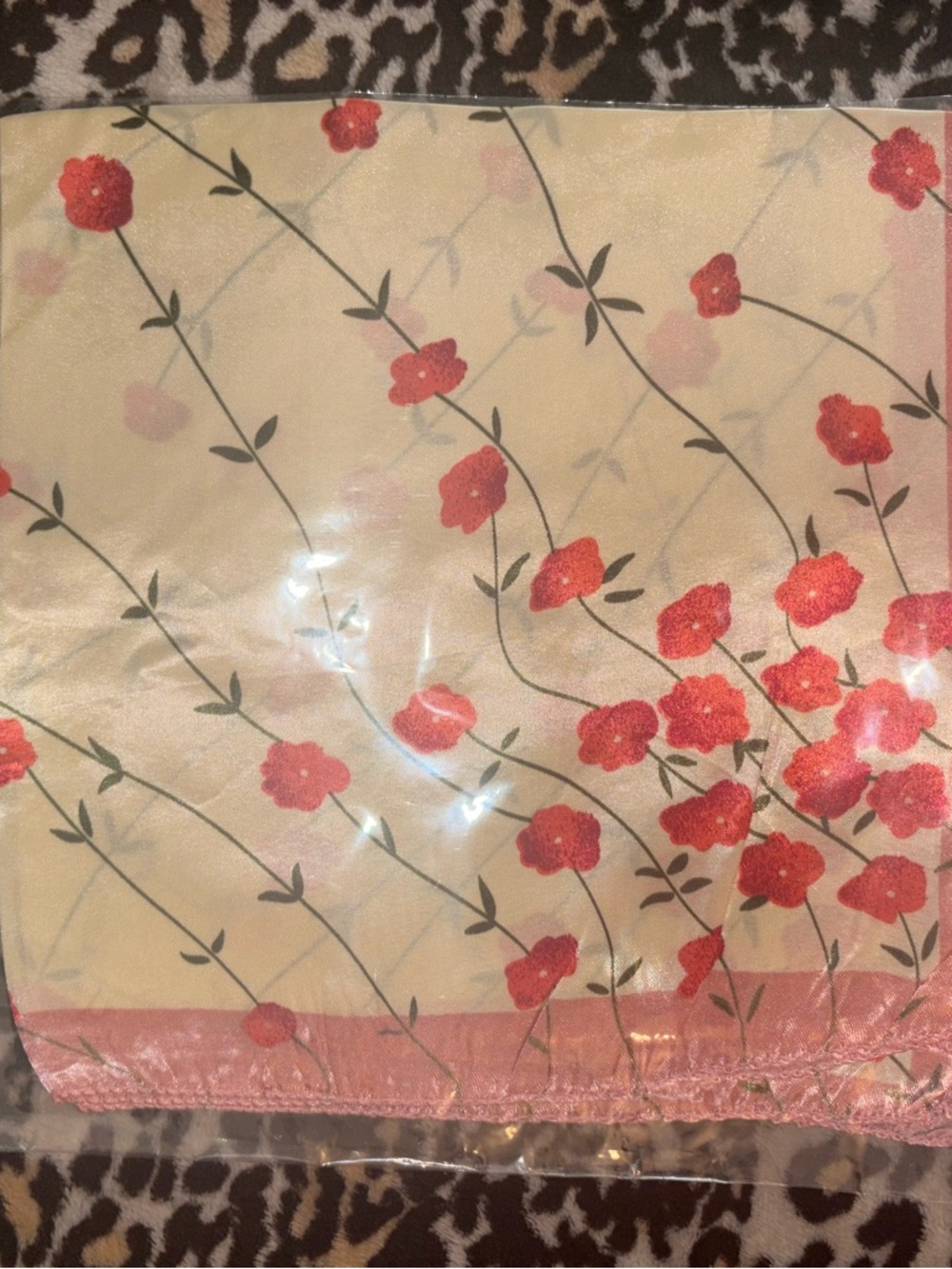 Cherry Blossom White and Pink Floral Scarf